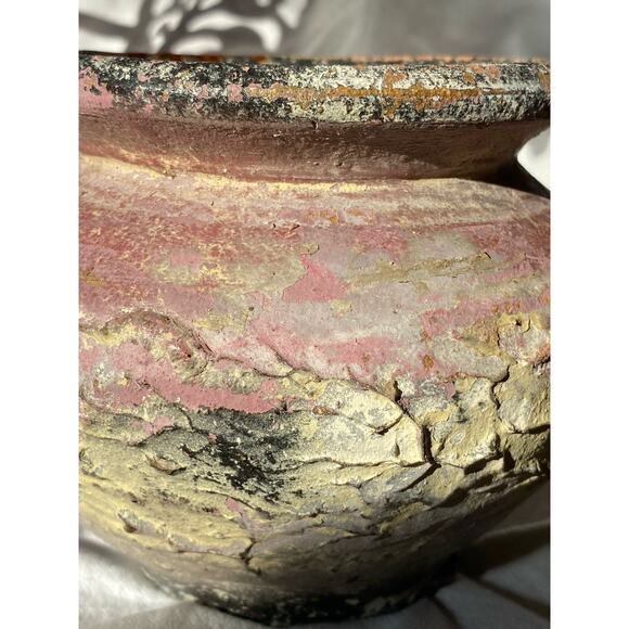 Neutral and Purple Rustic Textured Pottery Vessel vase ceramic Spanish Euro boho - Picture 16 of 16